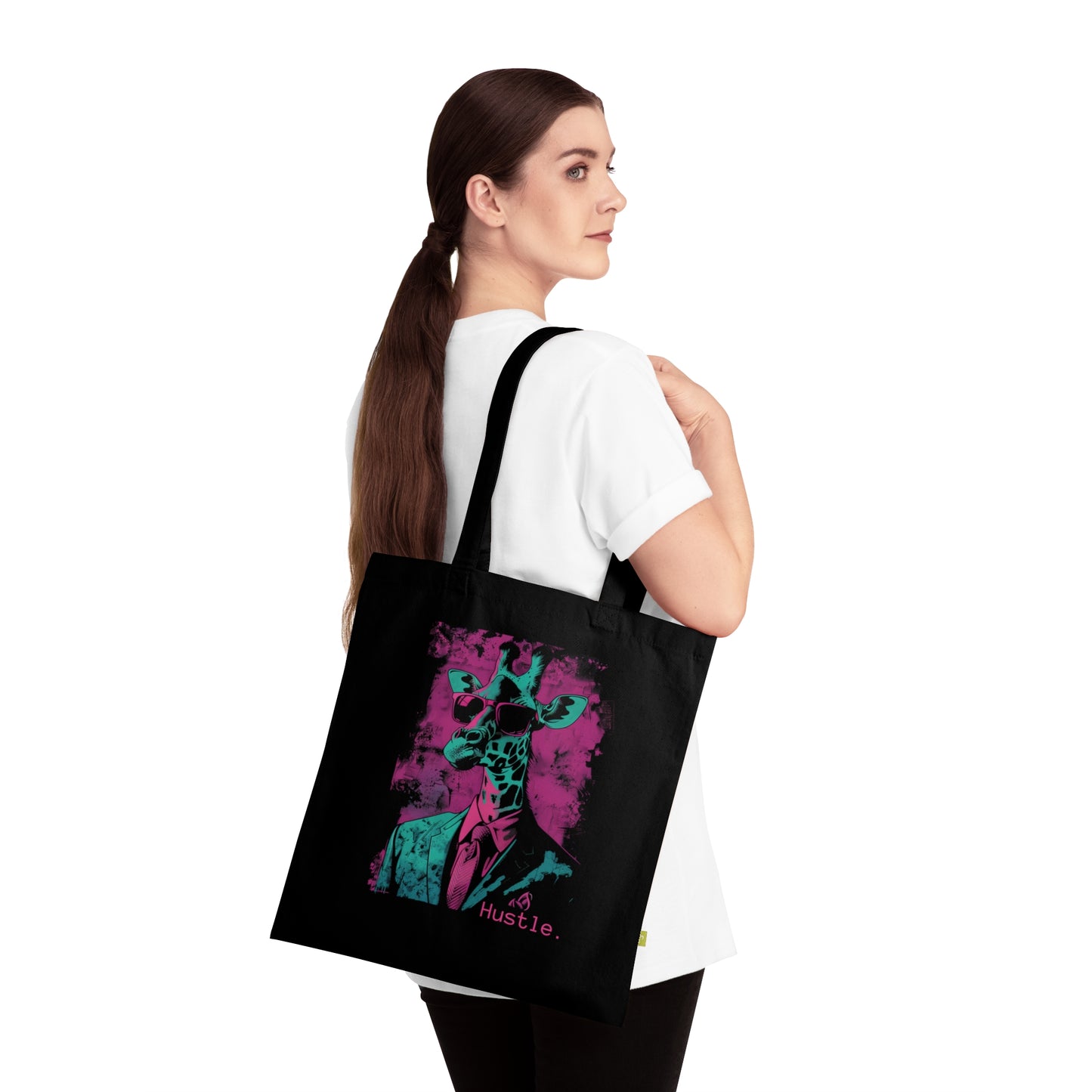 Neon Hustler Giraffe Tragetasche 100% Bio-Baumwolle