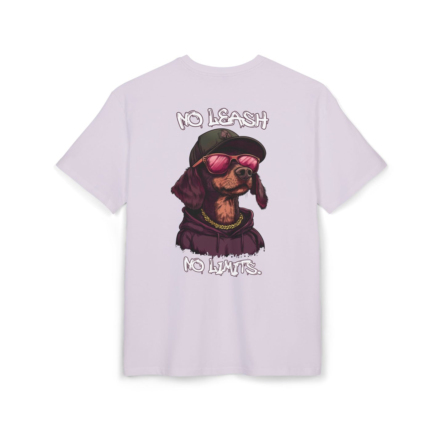 No Leash, No Limits – Hip Hop Dog Next Level Oversized Tee Streetwear Backprint