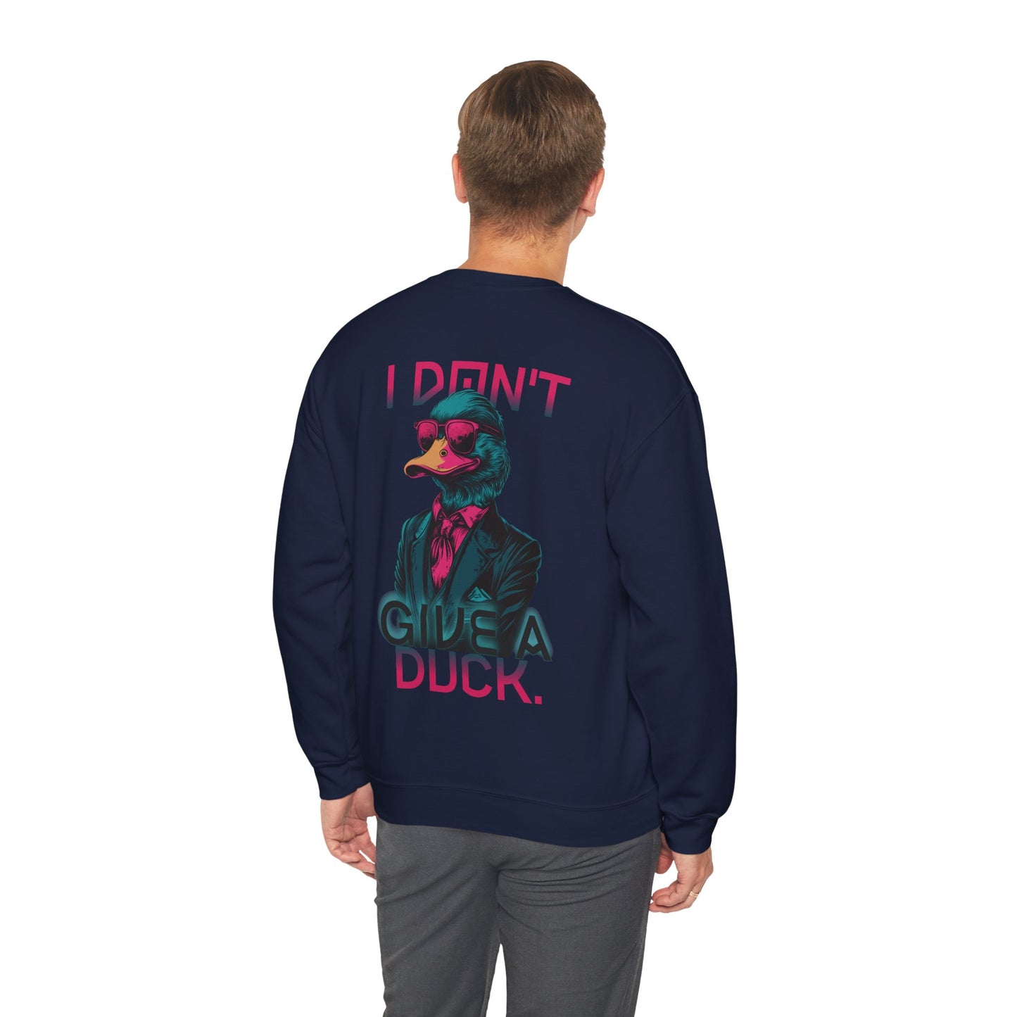 I Don't Give a Duck – Neon Deluxe Sweatshirt Rückendruck