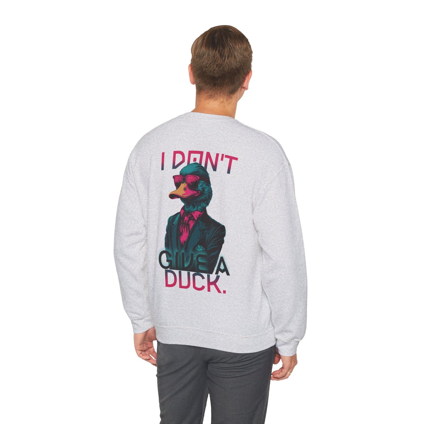 I Don't Give a Duck – Neon Deluxe Sweatshirt Rückendruck