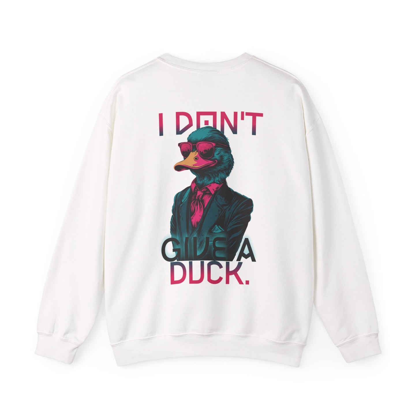 I Don't Give a Duck – Neon Deluxe Sweatshirt Rückendruck