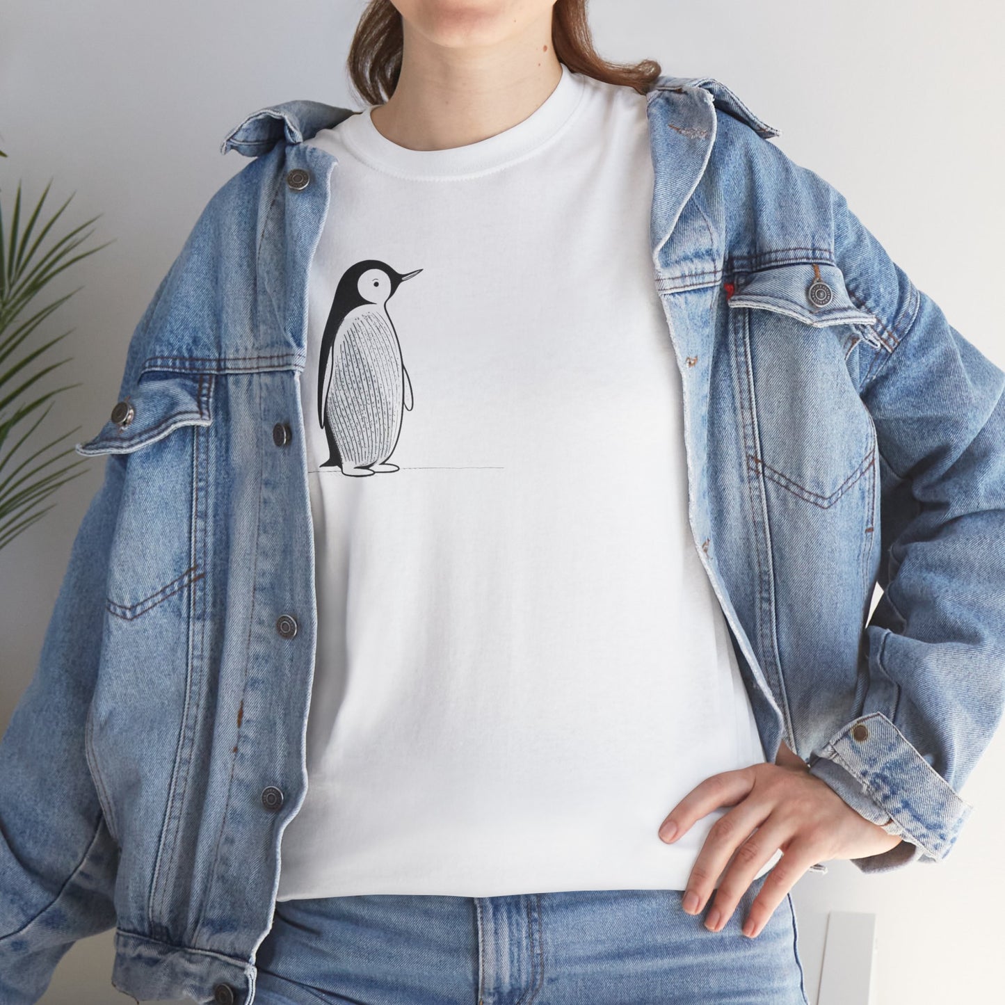 Charmantes Pinguin-T-Shirt, minimalistisches Valentinstagsgeschenk für ihn