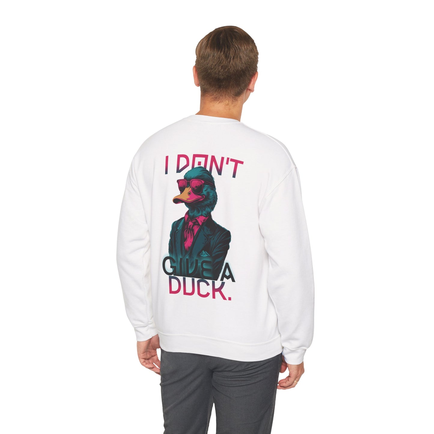 I Don't Give a Duck – Neon Deluxe Sweatshirt Rückendruck
