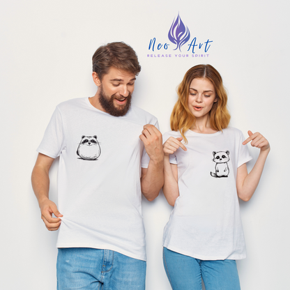 Cute Raccoon T-Shirt – Minimalist Valentine’s Day Gift for Her