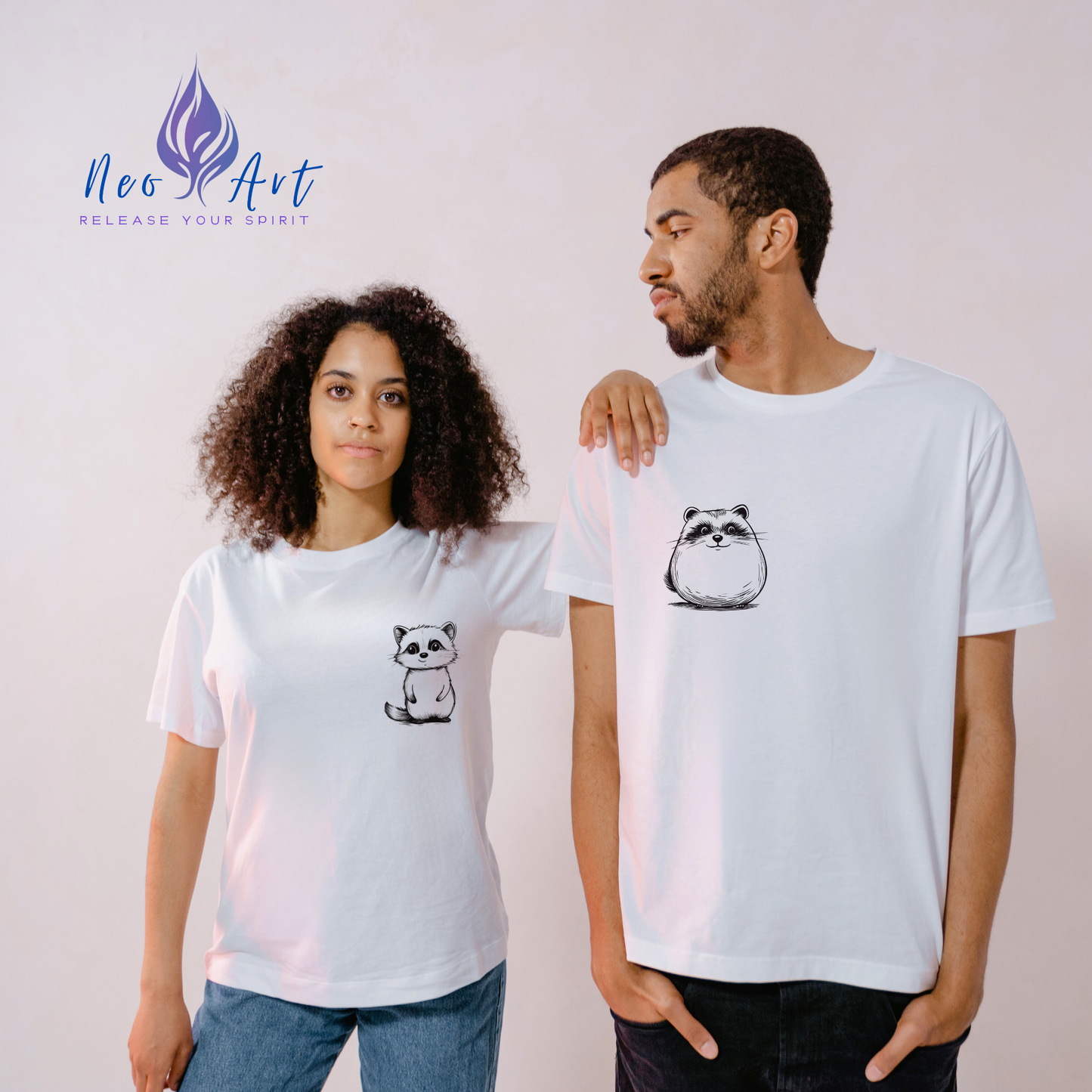 Cute Raccoon T-Shirt – Minimalist Valentine’s Day Gift for Her