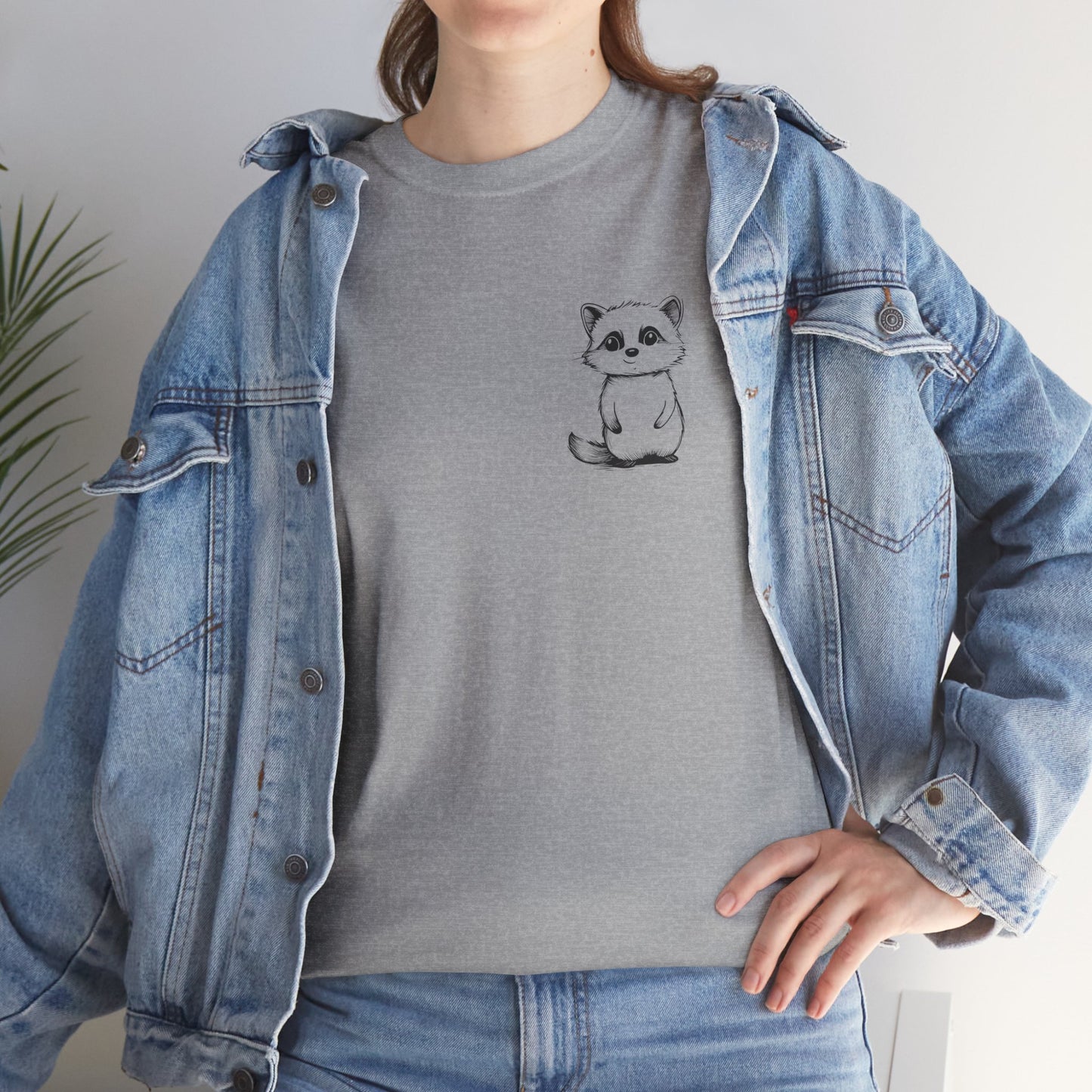 Cute Raccoon T-Shirt – Minimalist Valentine’s Day Gift for Her