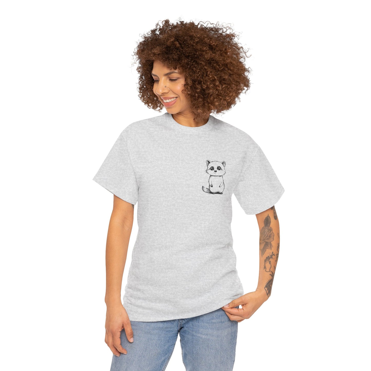 Cute Raccoon T-Shirt – Minimalist Valentine’s Day Gift for Her