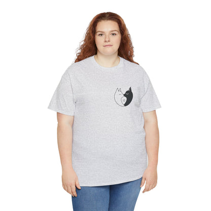 Yin-Yang Cat Love T-Shirt – Minimalistisches Valentinstagsgeschenk für Paare &amp; Katzenliebhaber