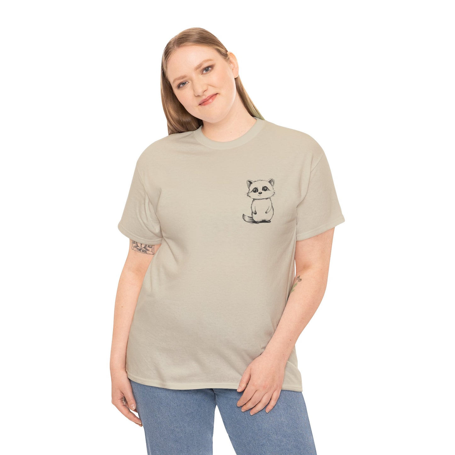 Cute Raccoon T-Shirt – Minimalist Valentine’s Day Gift for Her