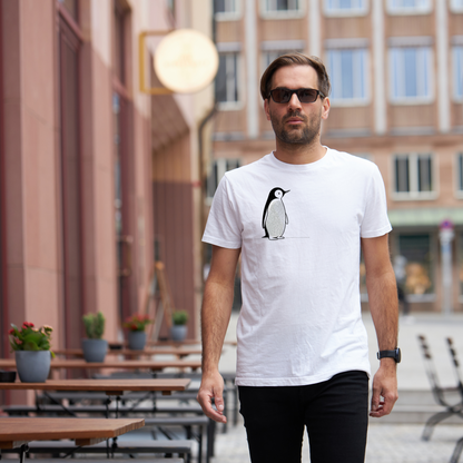 Charmantes Pinguin-T-Shirt, minimalistisches Valentinstagsgeschenk für ihn