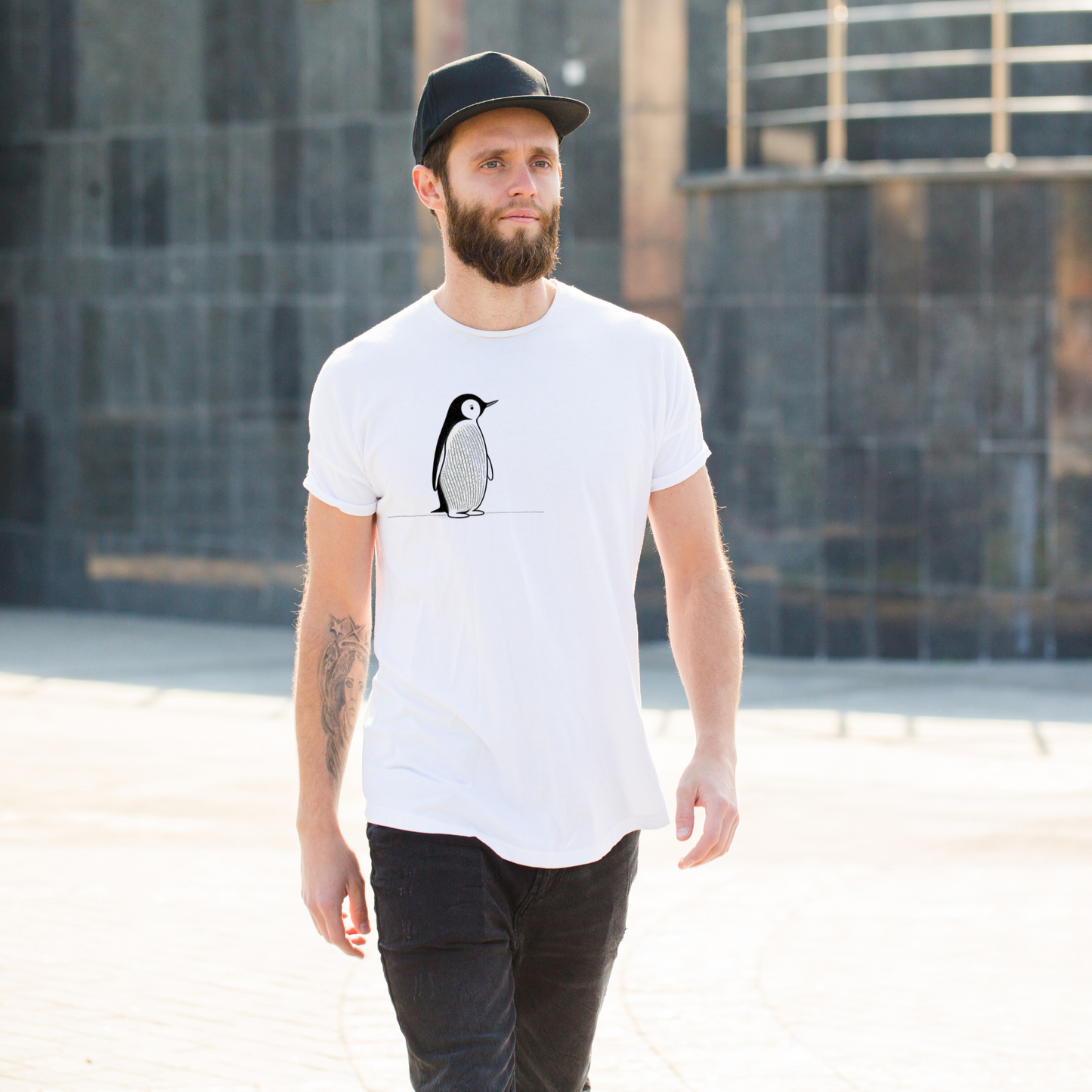 Charmantes Pinguin-T-Shirt, minimalistisches Valentinstagsgeschenk für ihn