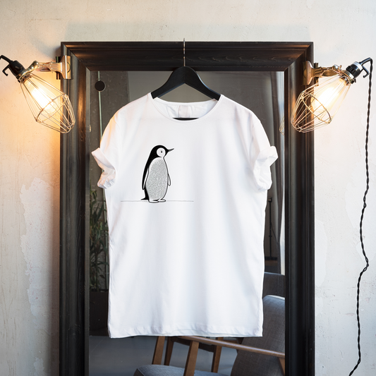 Charming Penguin T-Shirt Minimalist Valentines Day Gift for Him