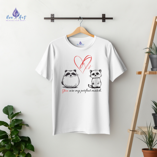 You Are My Perfect Match T-Shirt – Cute Raccoon Couple Valentine’s Day Gift