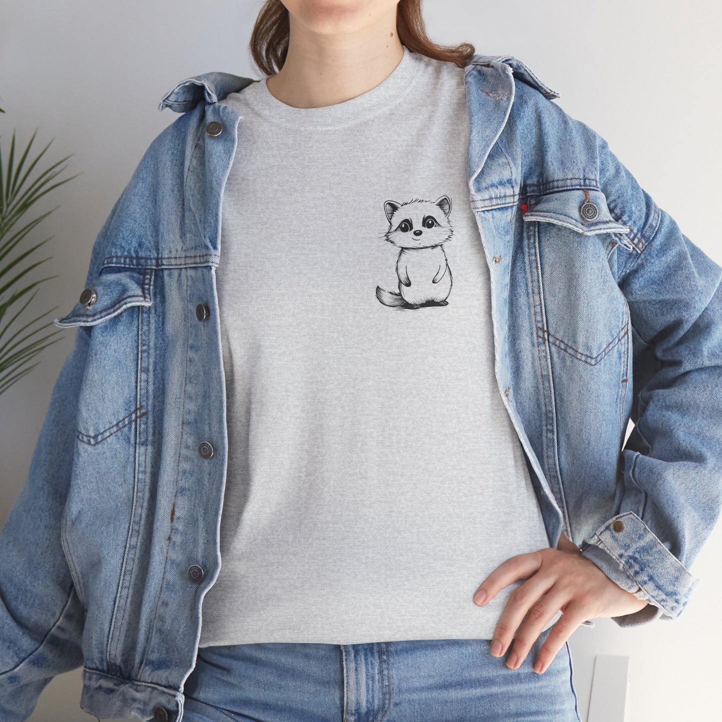 Cute Raccoon T-Shirt – Minimalist Valentine’s Day Gift for Her