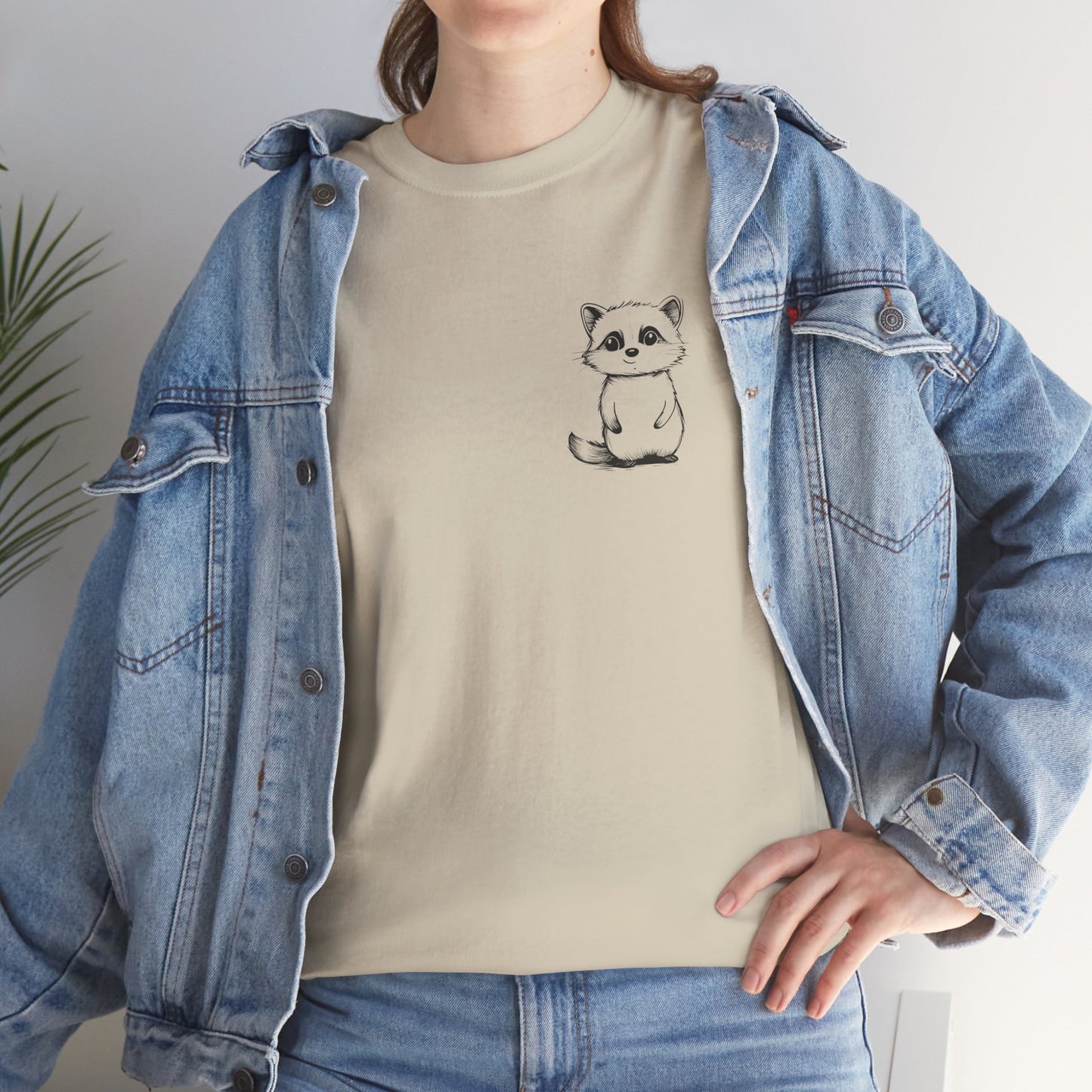 Cute Raccoon T-Shirt – Minimalist Valentine’s Day Gift for Her