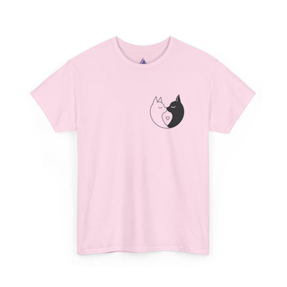 Yin-Yang Cat Love T-Shirt – Minimalistisches Valentinstagsgeschenk für Paare &amp; Katzenliebhaber