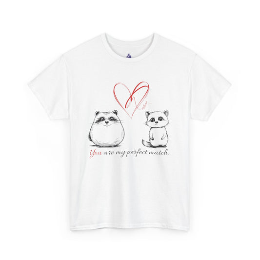 You Are My Perfect Match T-Shirt – Cute Raccoon Couple Valentine’s Day Gift