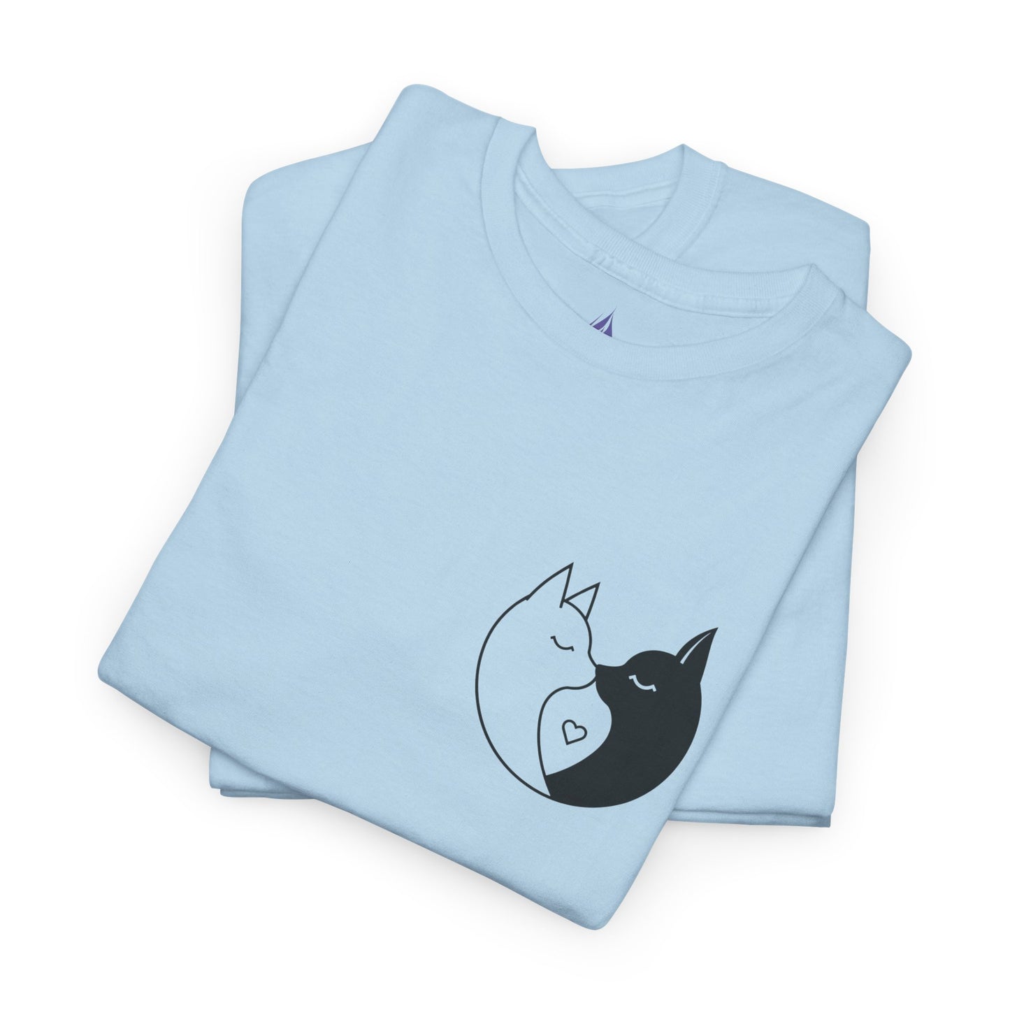 Yin-Yang Cat Love T-Shirt – Minimalistisches Valentinstagsgeschenk für Paare &amp; Katzenliebhaber