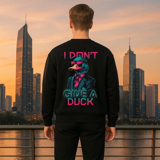 I Don’t Give a Duck – Neon Deluxe Sweatshirt Backprint